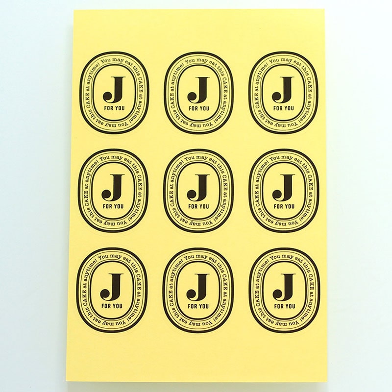 cotta 透明イニシャルシール 92523 J 10枚/束(ご注文単位1束)【直送品】