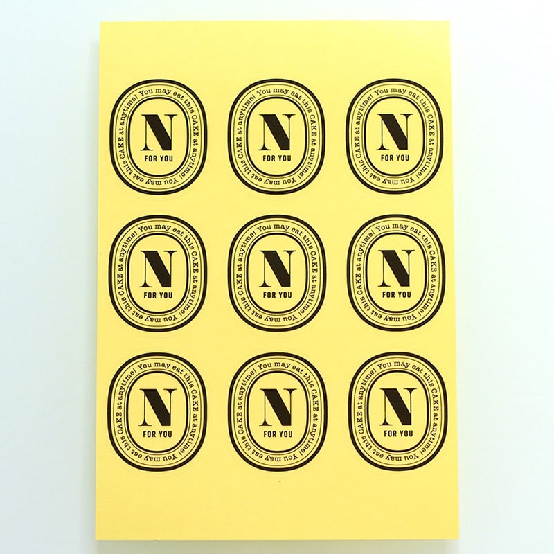 cotta 透明イニシャルシール 92526 N 10枚/束(ご注文単位1束)【直送品】