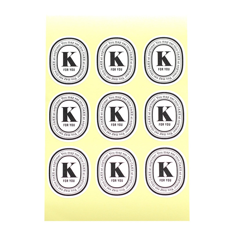 cotta イニシャルシール 92980 K 10枚/束(ご注文単位1束)【直送品】