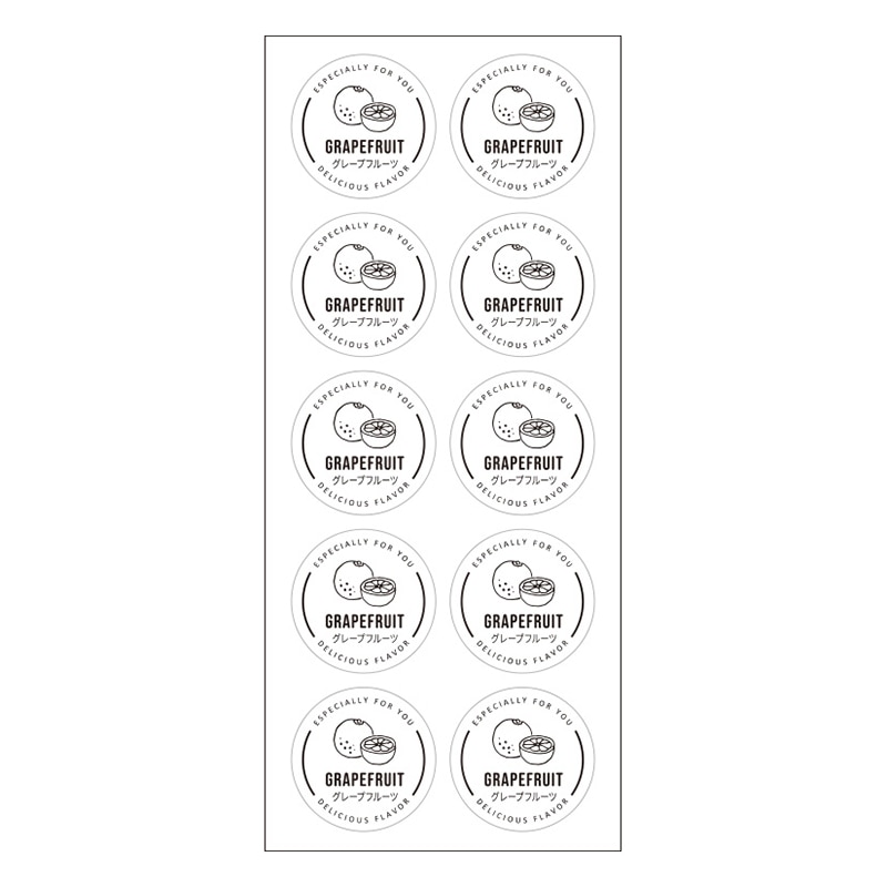 cotta 透明フレーバーシール 94018 グレープフルーツ 100枚/束(ご注文単位1束)【直送品】