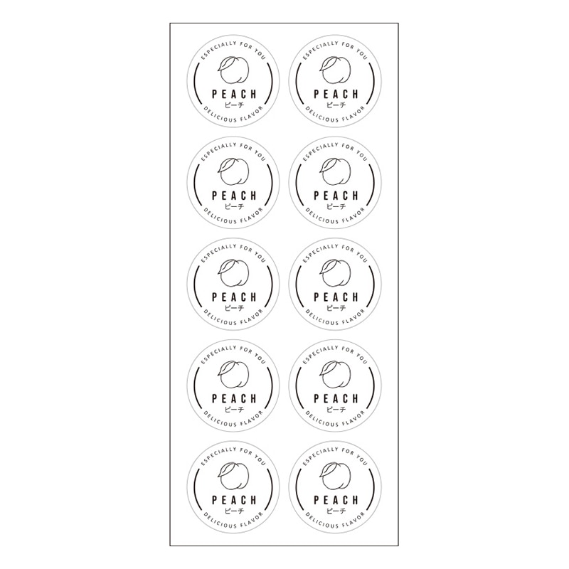 cotta 透明フレーバーシール 94019 ピーチ 100枚/束(ご注文単位1束)【直送品】