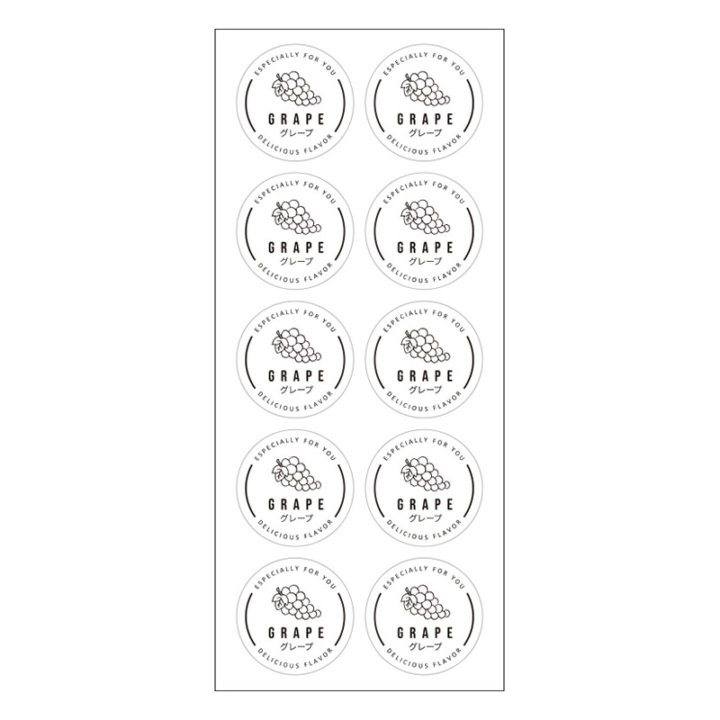 cotta 透明フレーバーシール 94020 グレープ 100枚/束(ご注文単位1束)【直送品】