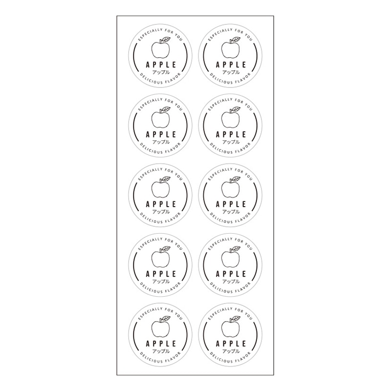 cotta 透明フレーバーシール 94022 アップル 100枚/束(ご注文単位1束)【直送品】