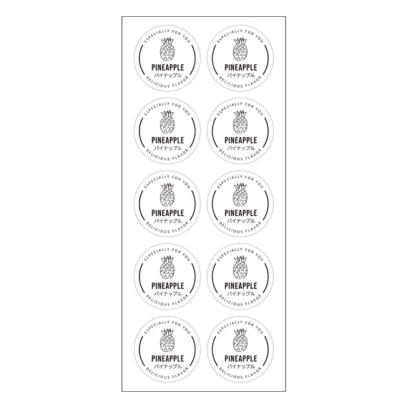 cotta 透明フレーバーシール 94025 パイナップル 100枚/束(ご注文単位1束)【直送品】