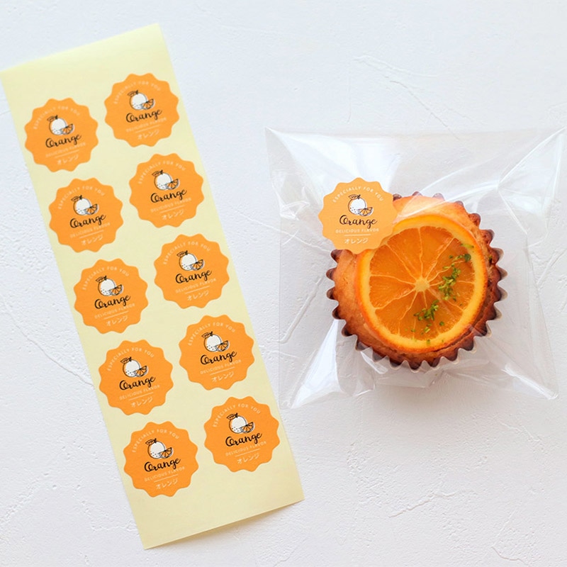 cotta 波型フレーバーシール 94030 オレンジ 100枚/束(ご注文単位1束)【直送品】