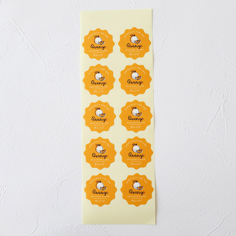 cotta 波型フレーバーシール 94030 オレンジ 100枚/束(ご注文単位1束)【直送品】