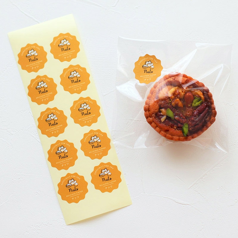 cotta 波型フレーバーシール 94036 ナッツ 100枚/束(ご注文単位1束)【直送品】