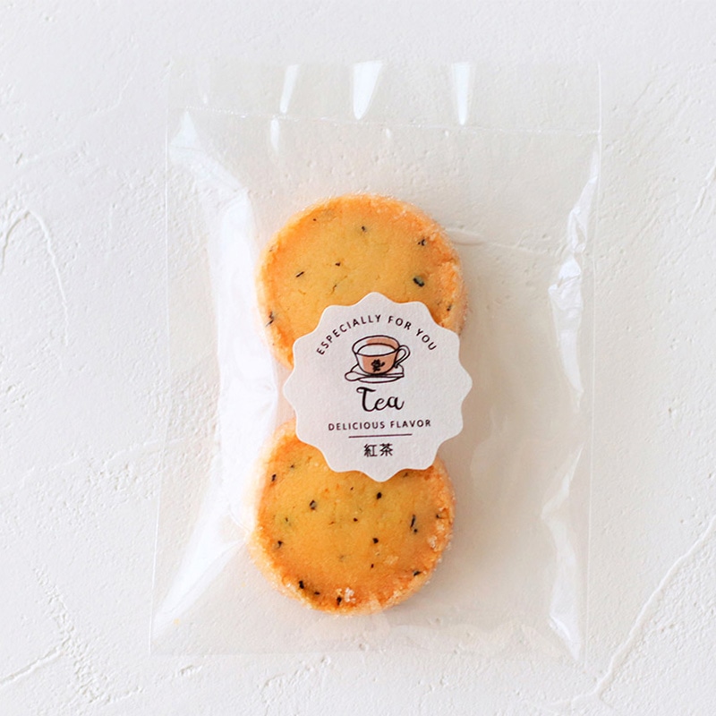 cotta 白地フレーバーシール波型  94039　紅茶 100枚/束（ご注文単位1束）【直送品】