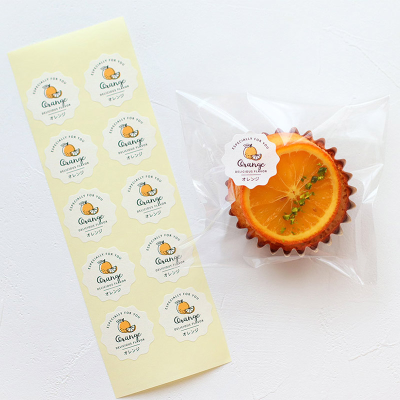 cotta 白地フレーバーシール波型  94040　オレンジ 100枚/束（ご注文単位1束）【直送品】