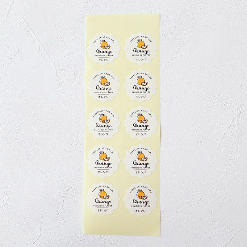 cotta 白地フレーバーシール波型  94040　オレンジ 100枚/束（ご注文単位1束）【直送品】