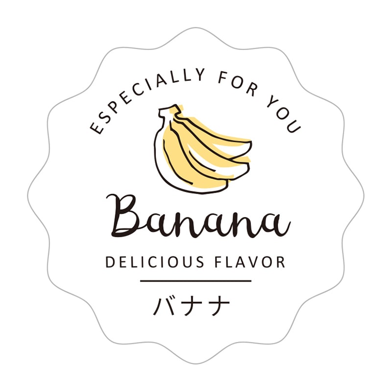 cotta 白地フレーバーシール波型  94041　バナナ 100枚/束（ご注文単位1束）【直送品】
