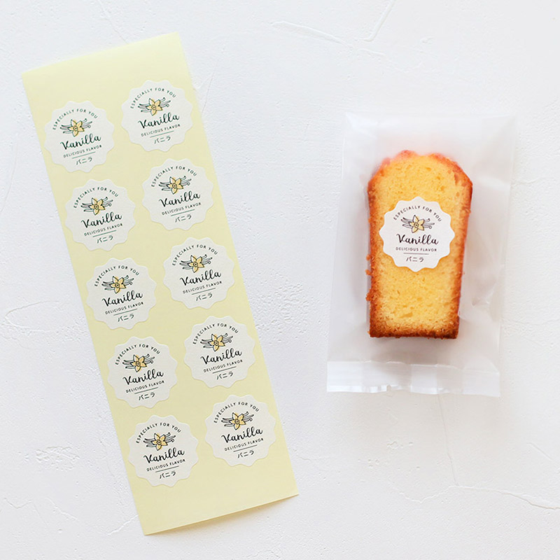 cotta 白地フレーバーシール波型  94042　バニラ 100枚/束（ご注文単位1束）【直送品】