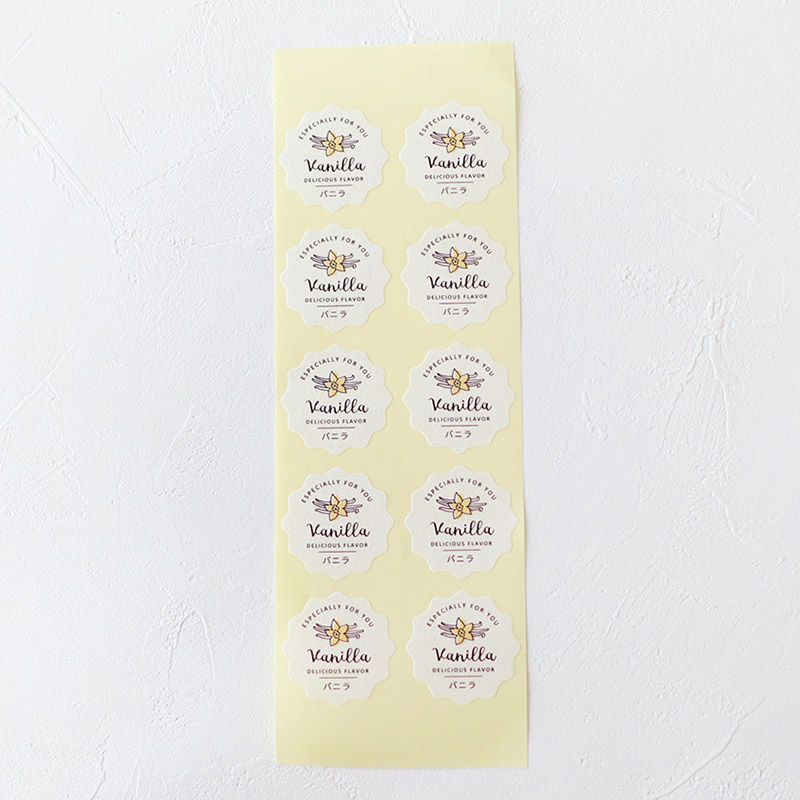 cotta 白地フレーバーシール波型  94042　バニラ 100枚/束（ご注文単位1束）【直送品】