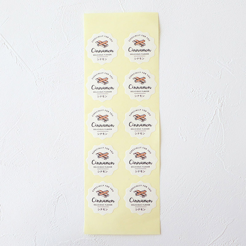 cotta 白地フレーバーシール波型  94044　シナモン 100枚/束（ご注文単位1束）【直送品】
