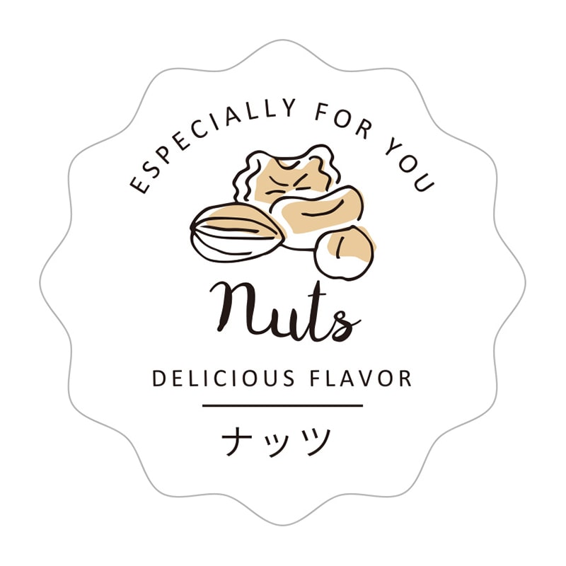 cotta 白地フレーバーシール波型  94046　ナッツ 100枚/束（ご注文単位1束）【直送品】