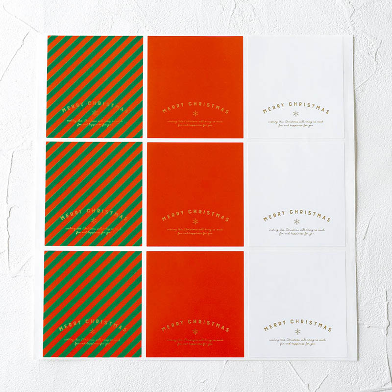 クリスマスヘッダーシール　3種アソート　9片  97196 10冊/束（ご注文単位1束）【直送品】