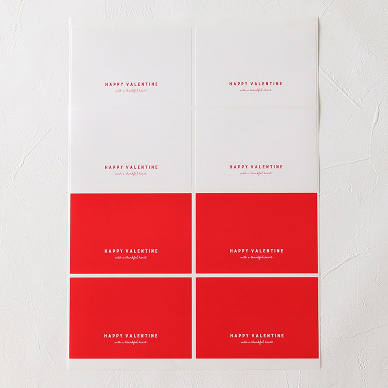 バレンタイン ヘッダーシール シンプル 2種アソート 8片 97528 10冊/束(ご注文単位1束)【直送品】