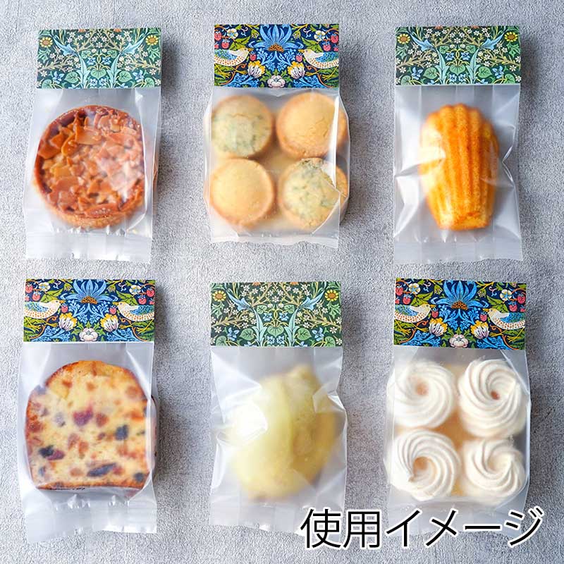 ヘッダーシール ウィリアム・モリス柄 いちご泥棒 6片 97953 10冊/束(ご注文単位1束)【直送品】