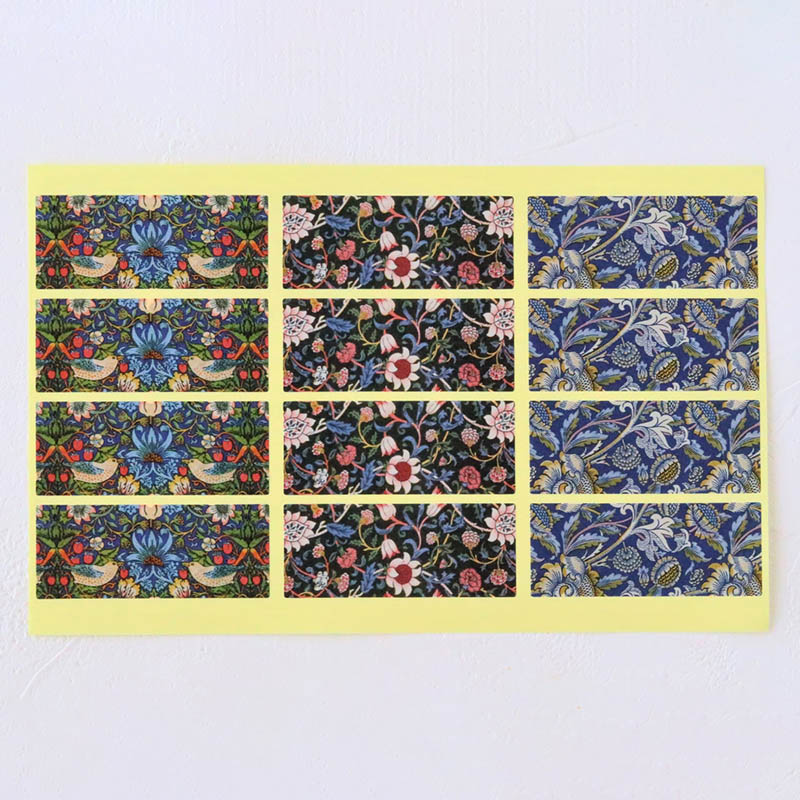 シール ウィリアム・モリス柄 いちご泥棒 3柄×4片 98069 10冊/束(ご注文単位1束)【直送品】