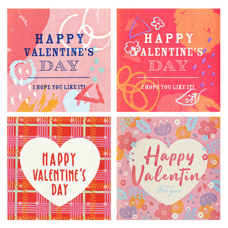 cotta バレンタインシール　Happy 4柄 94887 10枚/束（ご注文単位1束）【直送品】