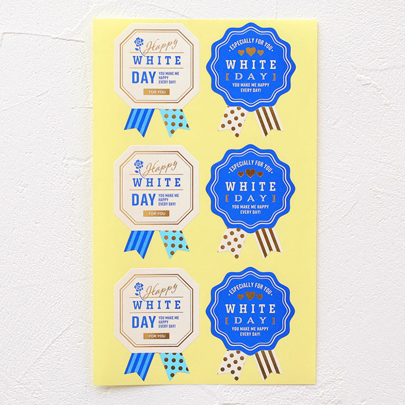 cotta ホワイトデーシール エンブレム 2柄×3片 96085 10枚/束(ご注文単位1束)【直送品】