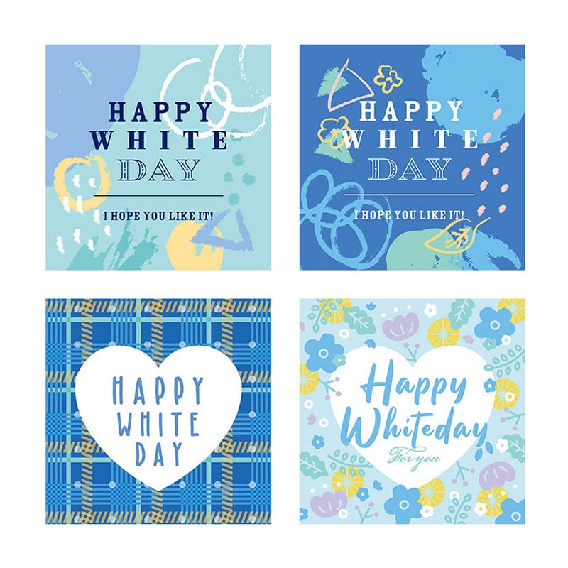 cotta ホワイトデーシール Happy 4柄 96086 10枚/束(ご注文単位1束)【直送品】