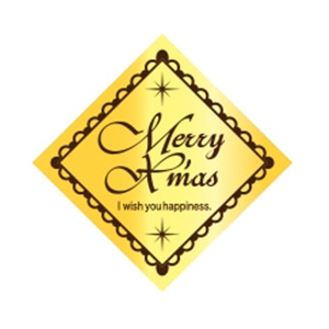 クリスマスケーキピック スクエアゴールド 77753 100枚/束(ご注文単位1束)【直送品】