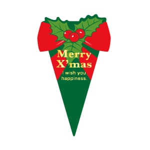 クリスマスケーキピック　柊  77754 100枚/束（ご注文単位1束）【直送品】