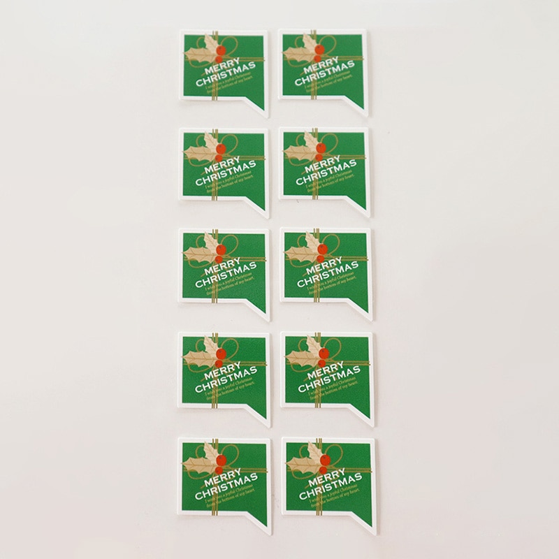 ケーキピック　プレゼントBOX緑　10片  93947 10冊/束（ご注文単位1束）【直送品】