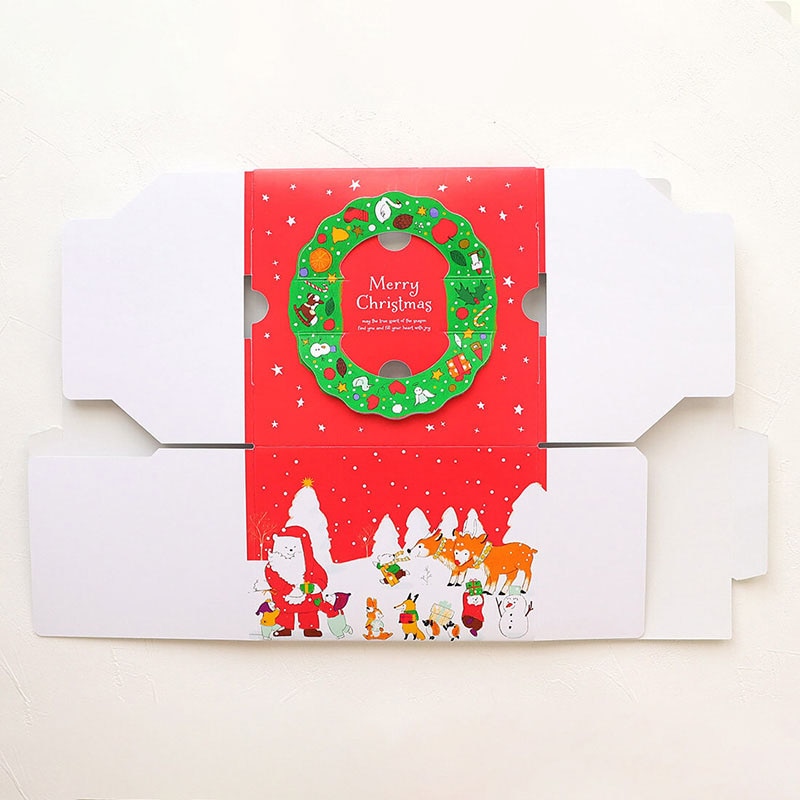 デコ箱　森のクリスマス 6号　トレーなし 95671 5枚/束（ご注文単位1束）【直送品】