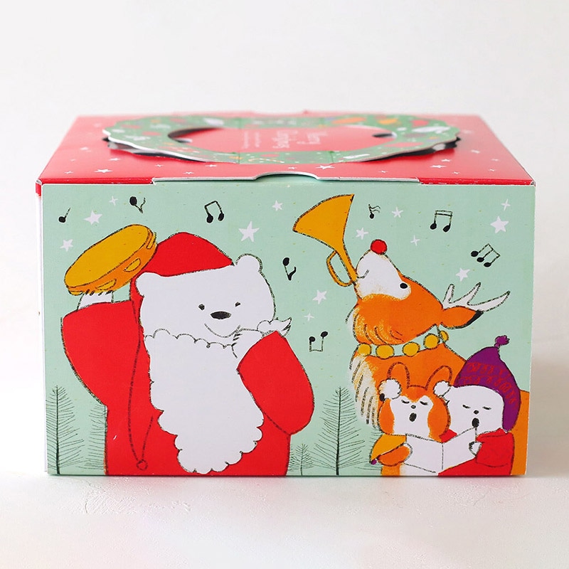 デコ箱　森のクリスマス 6号　トレーなし 95671 5枚/束（ご注文単位1束）【直送品】