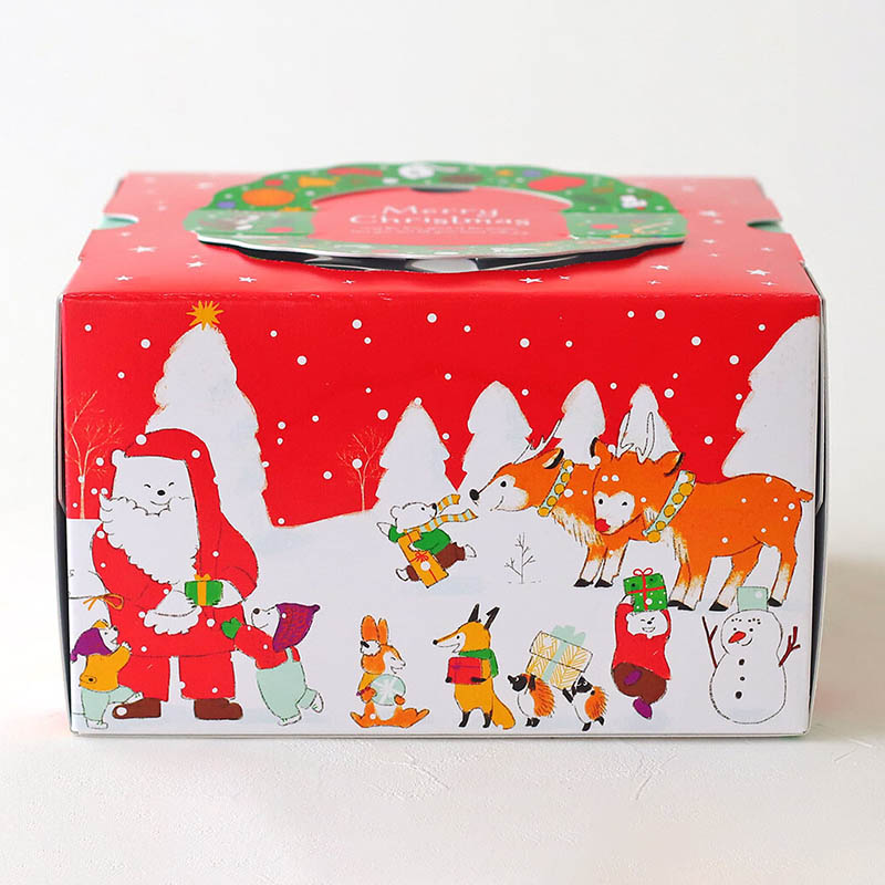 デコ箱　森のクリスマス 6号　トレーなし 95671 5枚/束（ご注文単位1束）【直送品】