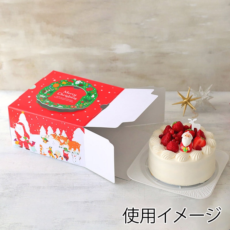 デコ箱　森のクリスマス 6号　トレーなし 95671 5枚/束（ご注文単位1束）【直送品】