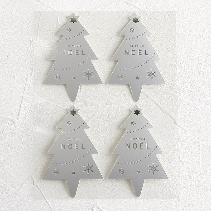 ケーキピック　ツリー　シルバー　4片  95881 10冊/束（ご注文単位1束）【直送品】