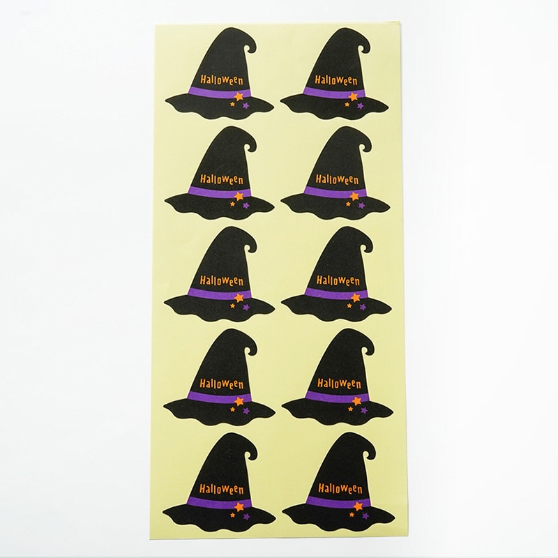 ハロウィンシール　魔女の帽子　10片  98390 10冊/束（ご注文単位1束）【直送品】