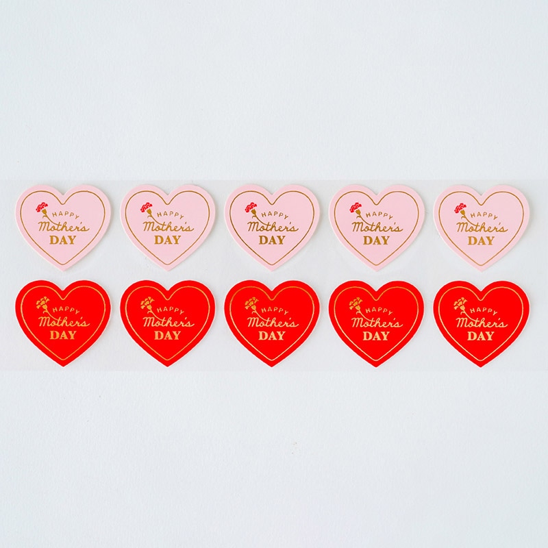 ケーキピック 母の日 ハート 2柄×5片 98002 10冊/束(ご注文単位1束)【直送品】