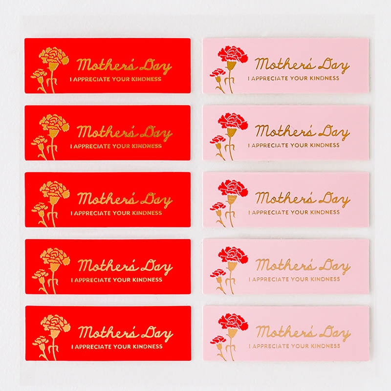 ケーキピック 母の日 ラベル 2柄×5片 98003 10冊/束(ご注文単位1束)【直送品】