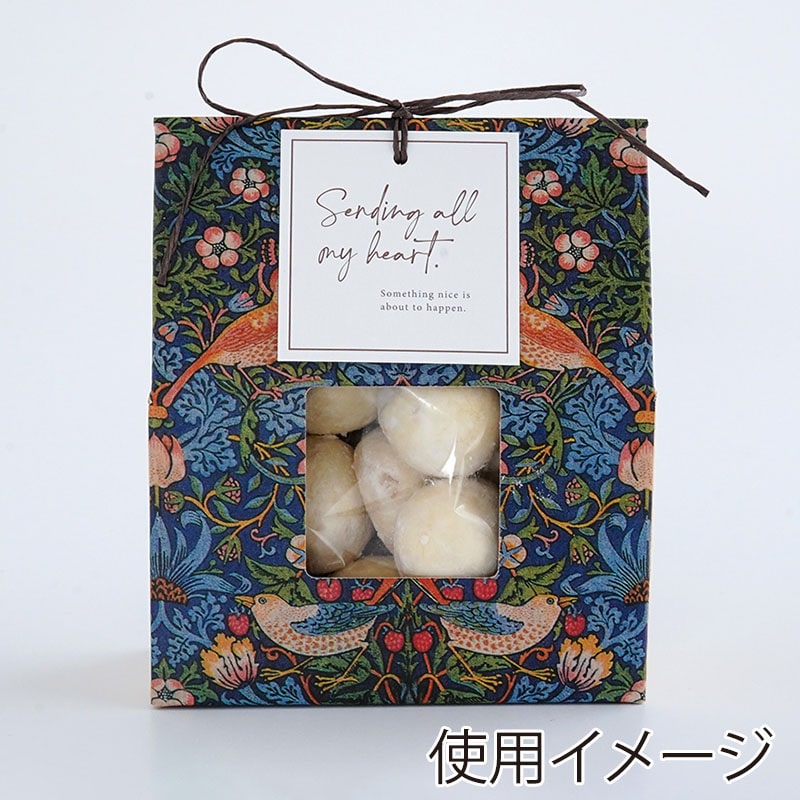 cotta 窓付きギフト箱 ウィリアム・モリス柄 いちご泥棒 99132 10枚/束(ご注文単位50束)【直送品】