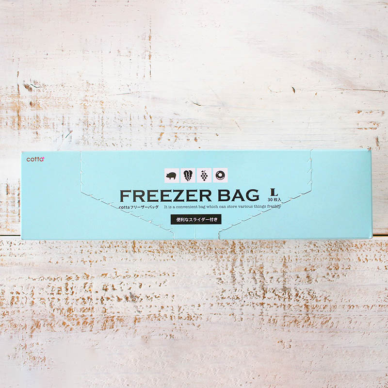 cotta フリーザーバッグ スライダー付 L 91985 30枚/箱(ご注文単位1箱)【直送品】