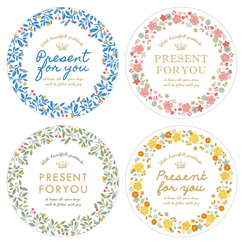 cotta シール 丸型 4色×1片 92016 カラフルガーデン 10組/束(ご注文単位1束)【直送品】