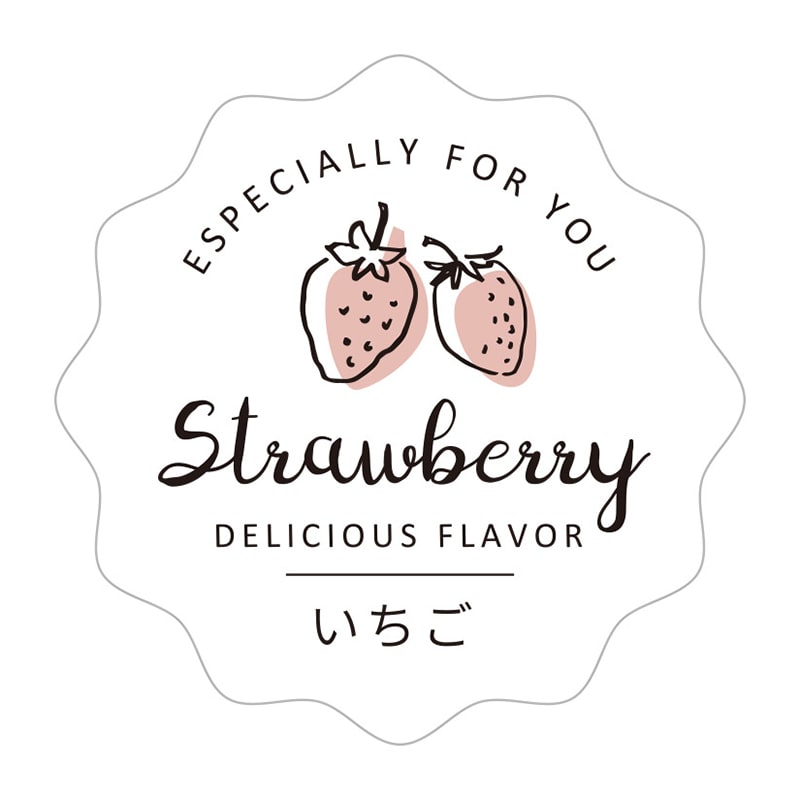 cotta 白地フレーバーシール波型 92135 いちご 100枚/束(ご注文単位1束)【直送品】