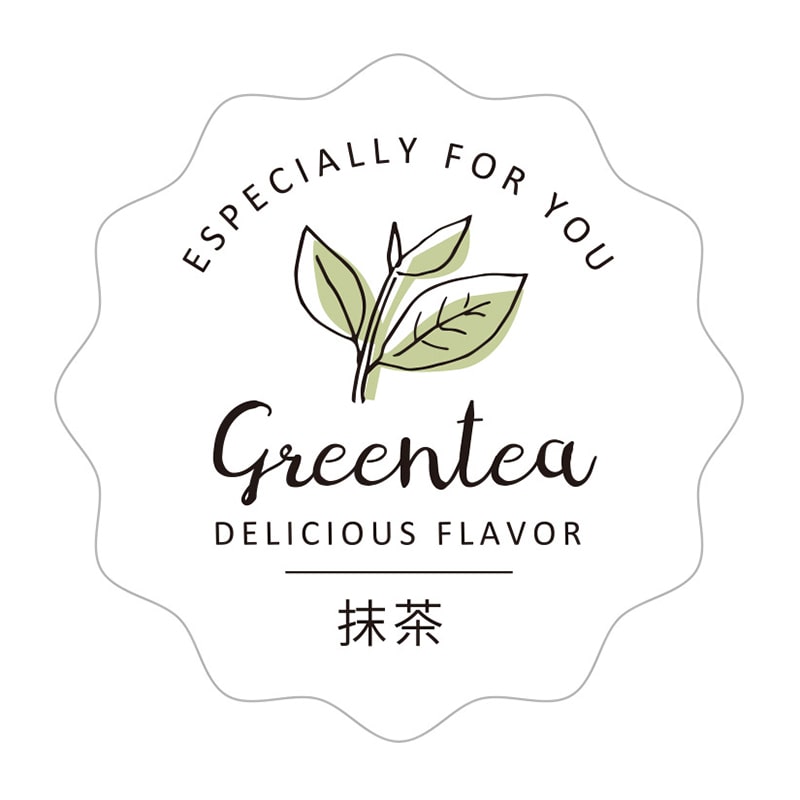 cotta 白地フレーバーシール波型 92138 抹茶 100枚/束(ご注文単位1束)【直送品】