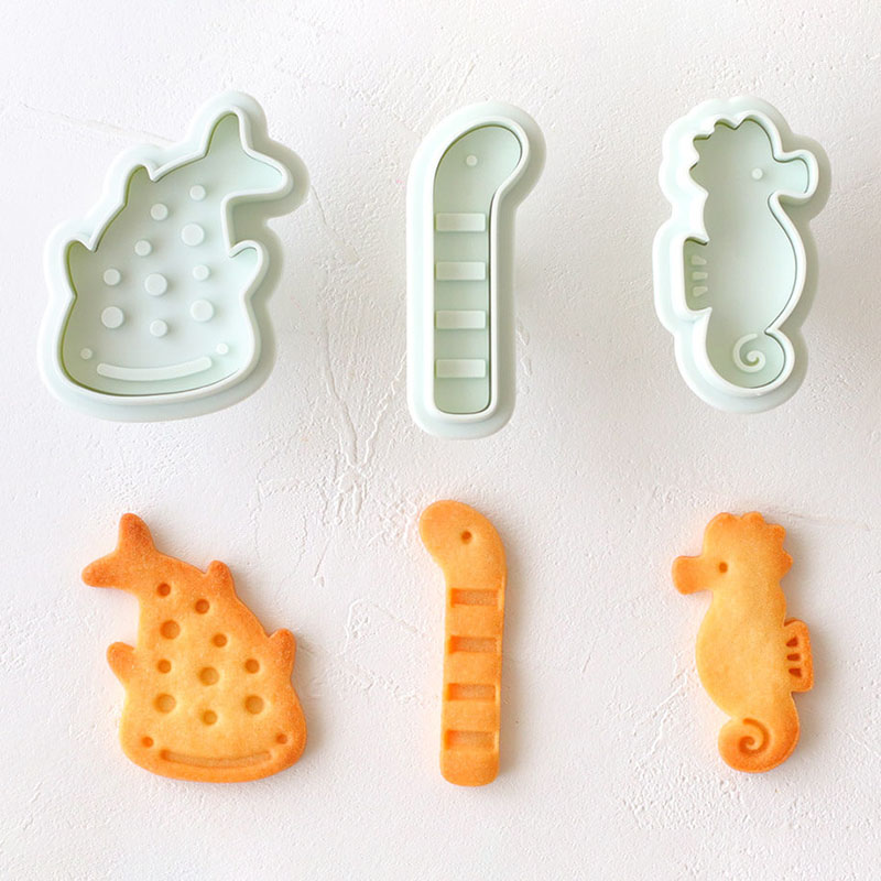 海クッキー型 ジンベイ鮫・ニシキアナゴ・タツノオトシゴ 97193 1セット（ご注文単位1セット）【直送品】