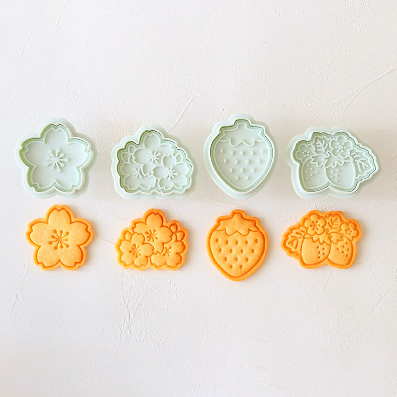 桜といちごクッキー型　桜2種・いちご2種  97928 1個（ご注文単位1個）【直送品】