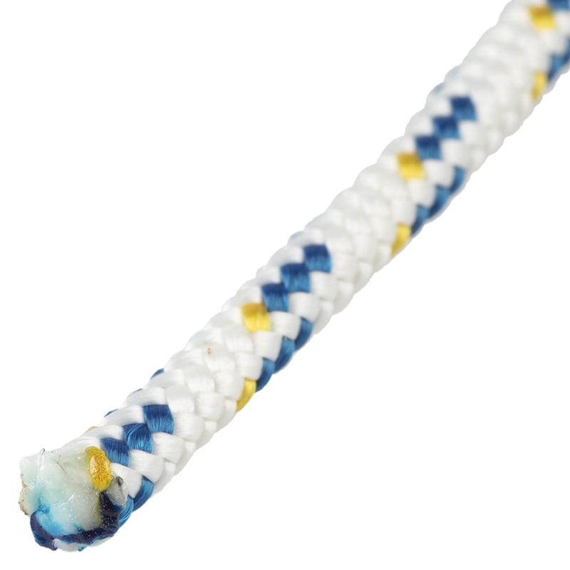 紺屋商事 パワーロープ パラコード 白/青 黄線 4mm×10m 00011004 1巻(ご注文単位1巻)【直送品】