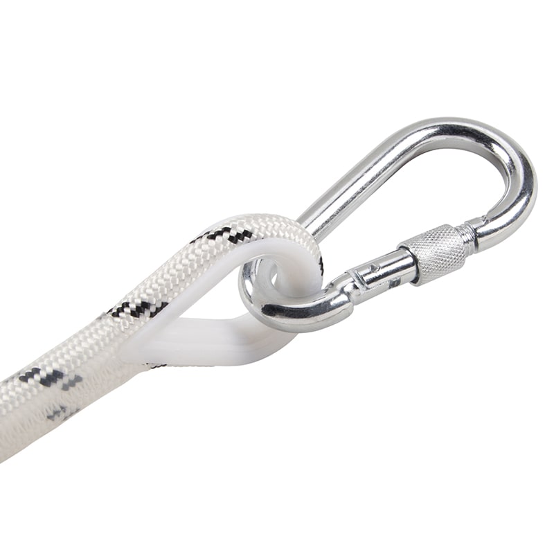 紺屋商事 チャレンジャーロープ カラビナ付 白/黒 01130005 1個(ご注文単位1個)【直送品】