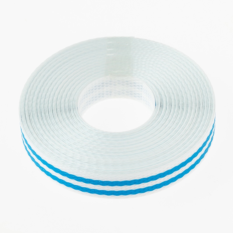 紺屋商事 PPバンド 手締め用 15mm幅 10m 白青ストライプ 00321109 1巻（ご注文単位1巻）【直送品】