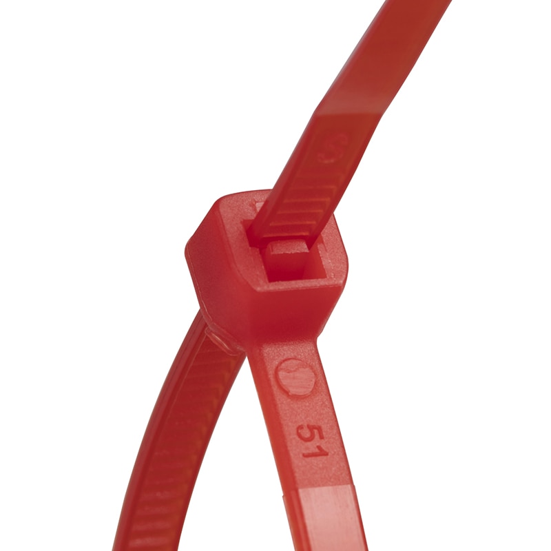 紺屋商事 結束バンド ケーブルタイ 150mm 赤 100本入 01281170 1パック(ご注文単位1パック)【直送品】