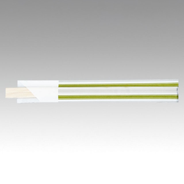 袋入割箸　白楊元禄8寸緑 100膳  1袋（ご注文単位40袋）【直送品】