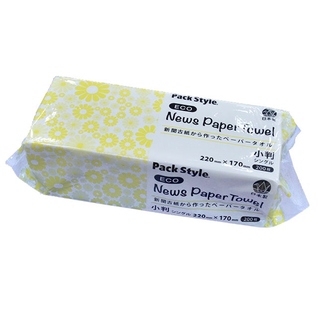 PS　ニュースペーパータオル リサイクル紙　小判  1袋（ご注文単位42袋）【直送品】